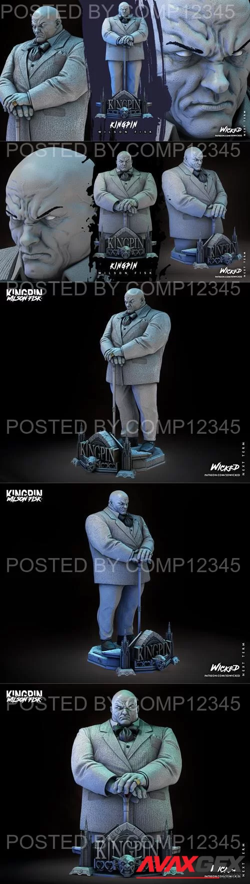 WICKED - Kingpin Statue and Bust 3D Print