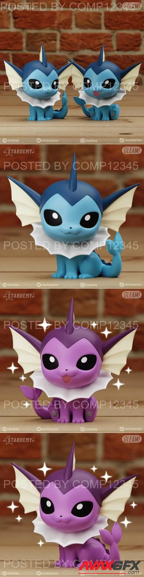 Vaporeon Gleam stardemy 3D Print