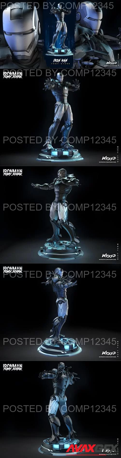 WICKED - Ironman Statue - Close and Open Armor 3D Print