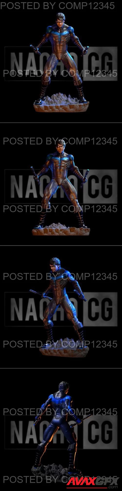 Fanart - Nightwing - Statue and Bust Standalone Version 3D Print