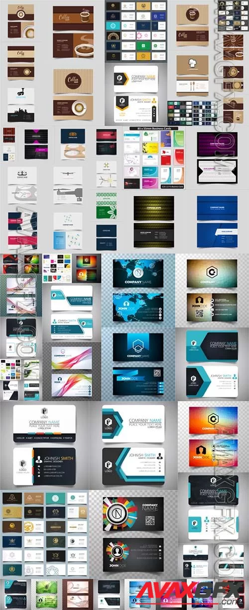 63 Business cards and elements collection in vector