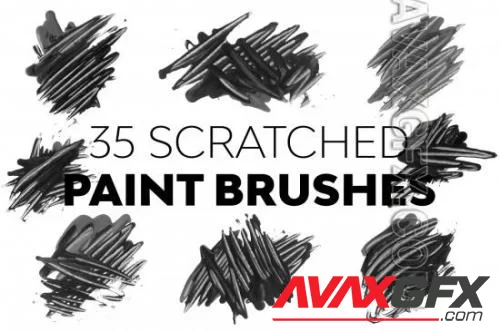 CreativeMarket - Scratched Paint Brushes - 21322652