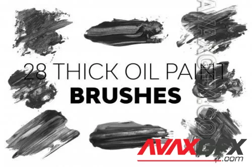 CreativeMarket - Thick Oil Paint Brushes - 21322698