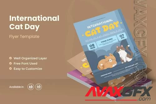 International Cat Day Flyer Ai & EPS Template - 6G45XT5