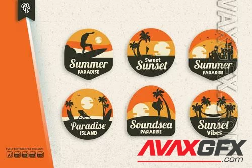 Summer Beach Paradise Silhouette