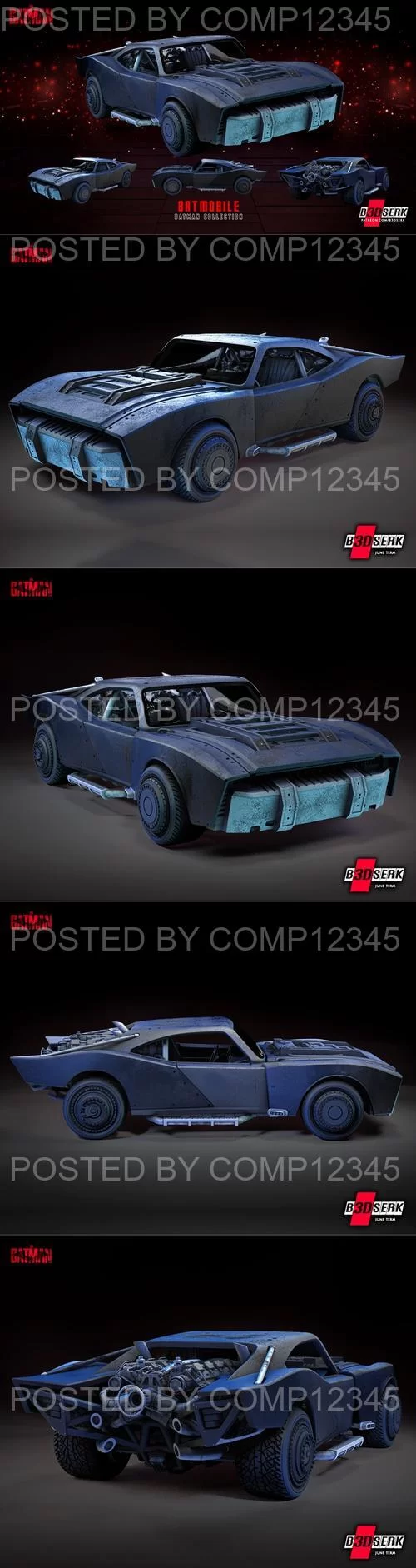3D Print Model - B3DSERK - Batmobile