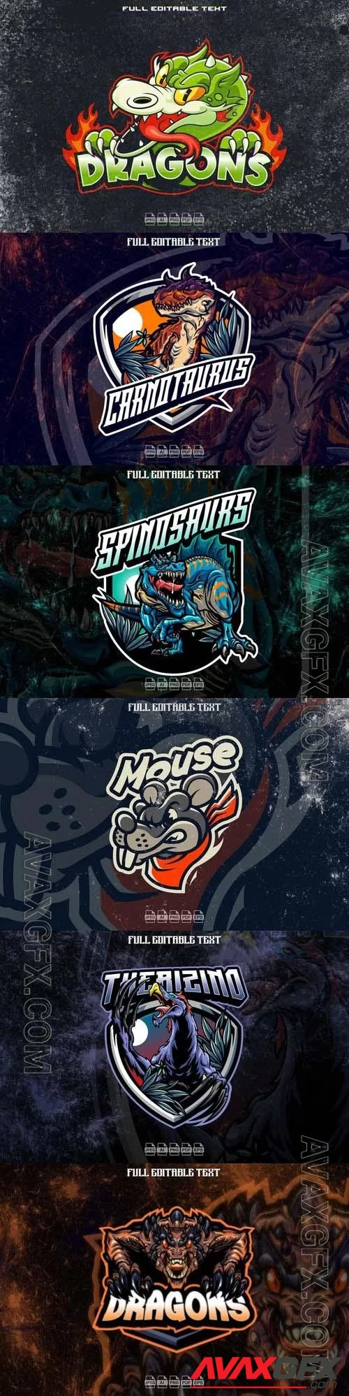 Mascot logo, cartoon character logo, retro logo vol 3