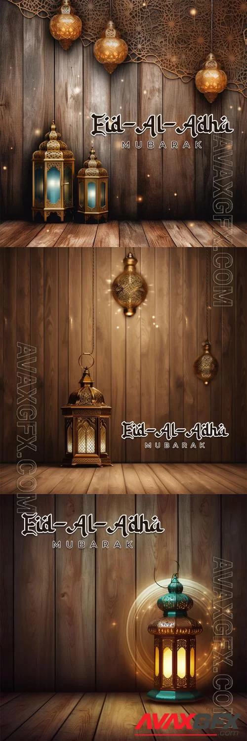 Eid al adha mubarak greeetings psd template vol 3