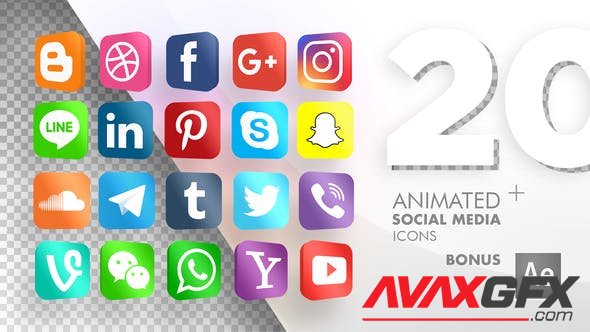 Videohive - 20 Animated Social Media Icons 20724073