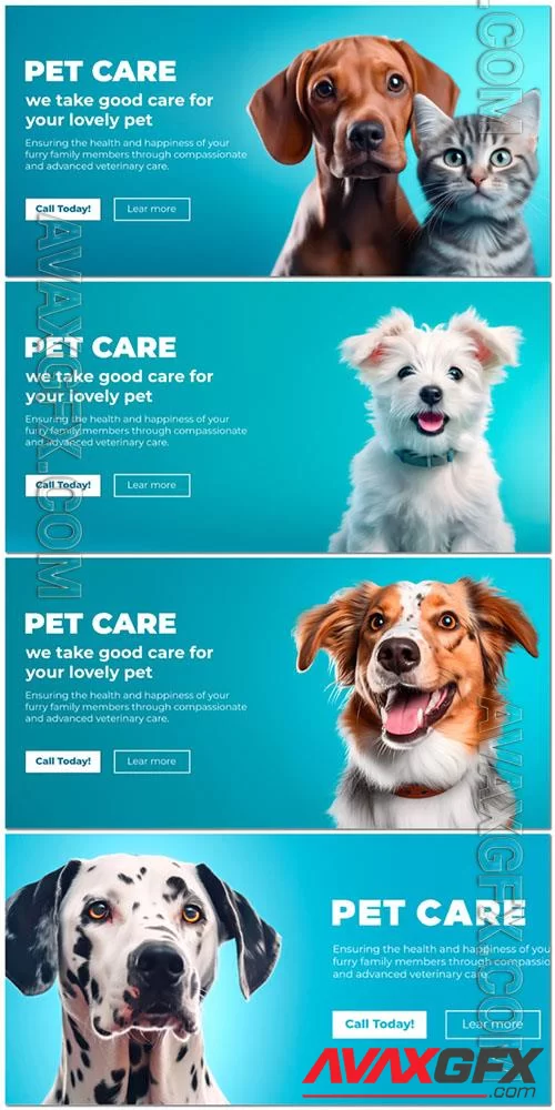 Psd veterinarian banner for pet website