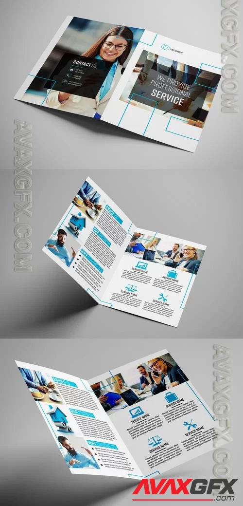 Business Bifold Brochure with Blue Accents 211177340 [Adobestock]