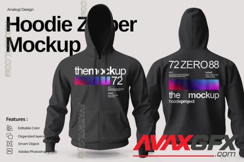 Hoodie Zipper Mockup