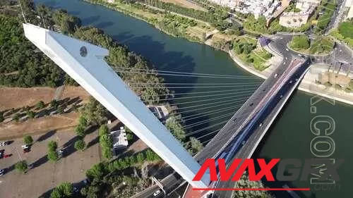 MA - Drone View Of Alamillo Bridge, Seville 1642261