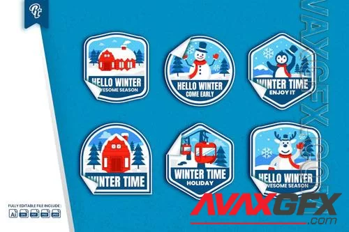 Winter Badge Sticker Object