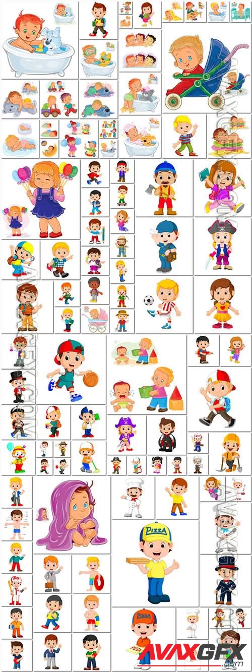 101 Children - collection in vector