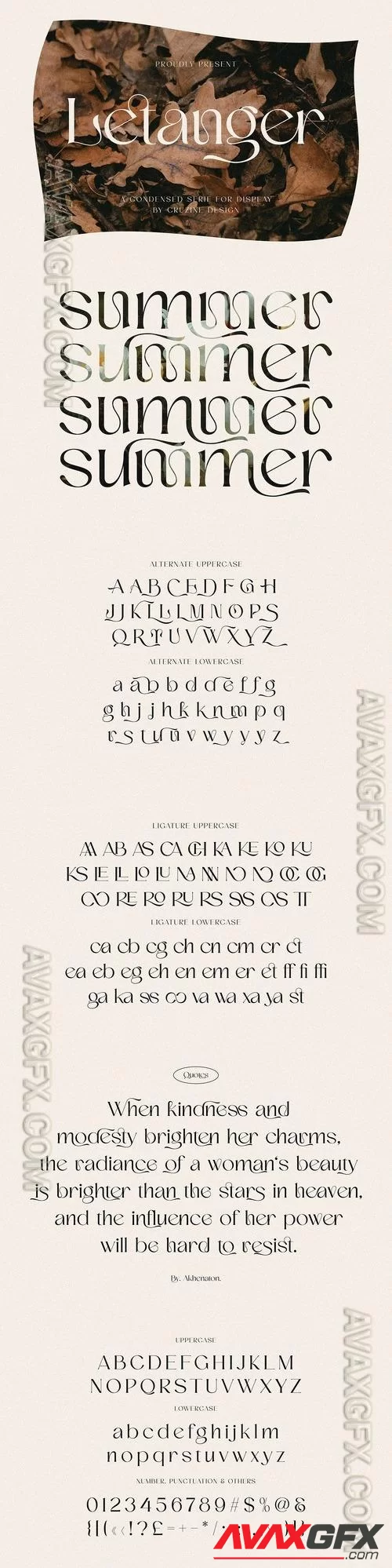 Letanger Elegant Deco Serif Font