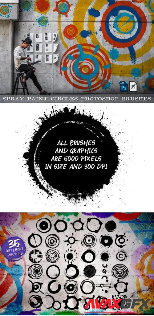 Spray Paint Circles Photoshop Brushes