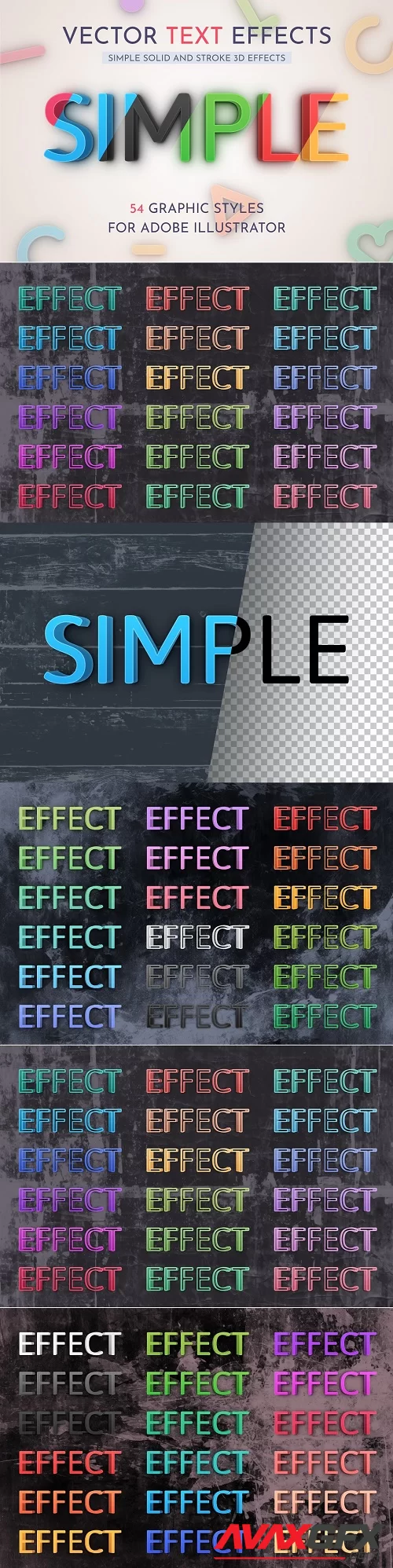54 Simple Vector Text Effects - 21000125