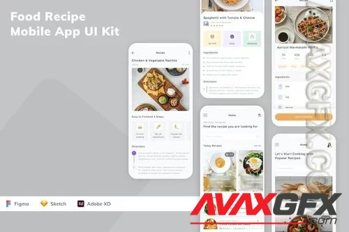 Food Recipe Mobile App UI Kit