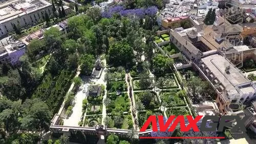 MA - Drone View Of Alcazar Of Seville, Spain 1642337