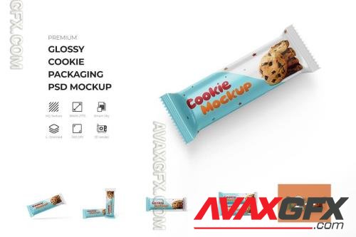 Glossy Cookie Biscuit Packaging Mockup