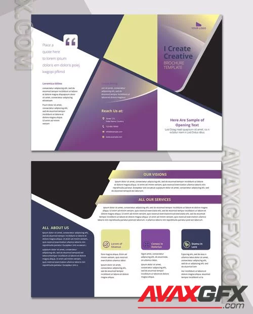 Business Brochure Layout with Purple Gradient Accents 211632648 [Adobestock]