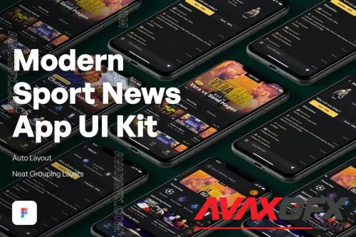 Modern Sport News App UI Kit WLP7YGK