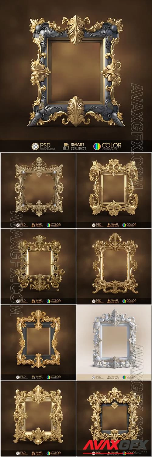 Psd a picture frame with gold trim