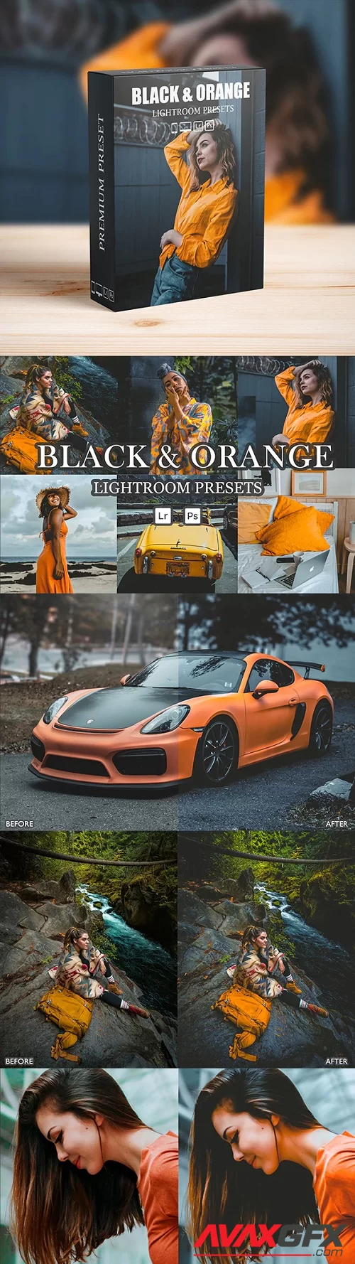 Dark and Orange Lightroom Presets for Mobile and Desktop - 32518920