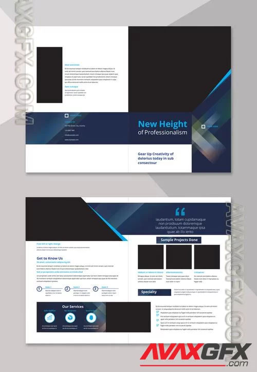 Bifold Brochure with Abstract Overlay Elements 215835227 [Adobestock]