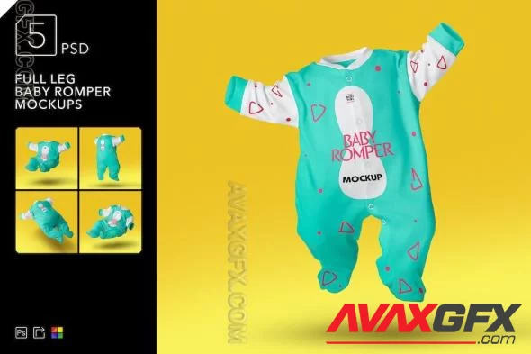 Full Leg Baby Romper Mockups