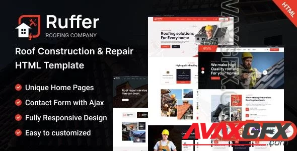 Ruffer – Roof Construction & Repair HTML Template 45508928