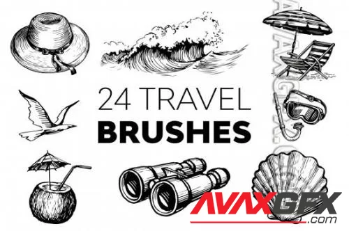 CreativeMarket - Travel Brushes - 17639488