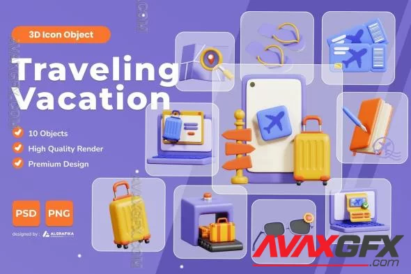 Travelling Vacation 3D Icon ANUM8Y3