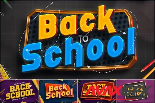 Back to School 3d Text Effect Style - HYUL5WS
