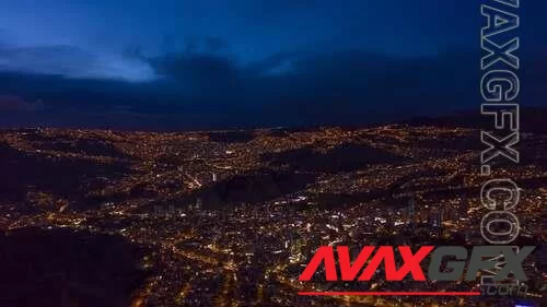 MA - Aerial Of La Paz At Evening Twilight 1590709