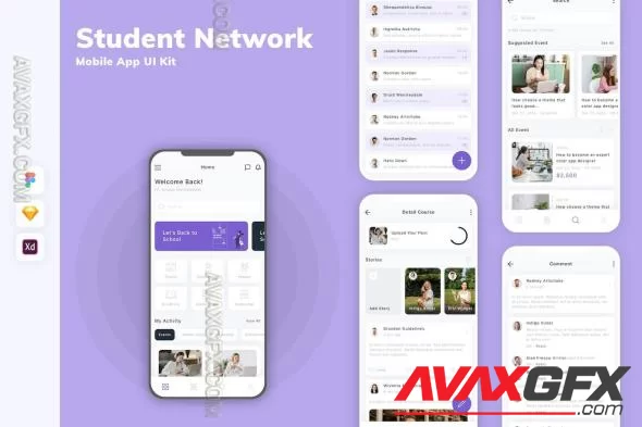 Student Network Mobile App UI Kit