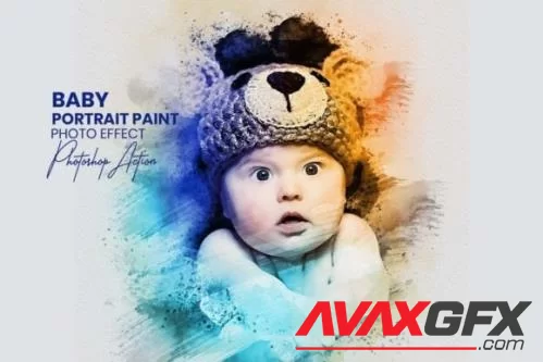 Baby Portrait Paint Photo effect - 13453398