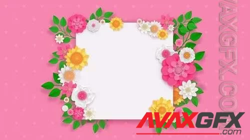 MA - Blank Card Bordered With Flowers 1542407