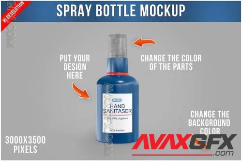 Spray Bottle Plastic Label Mockup