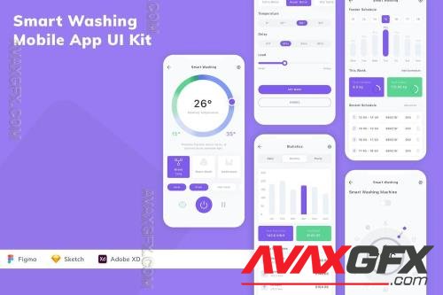 Smart Washing Mobile App UI Kit