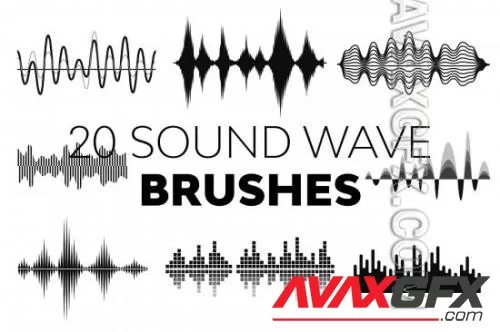CreativeMarket - Sound Wave Brushes - 21322724