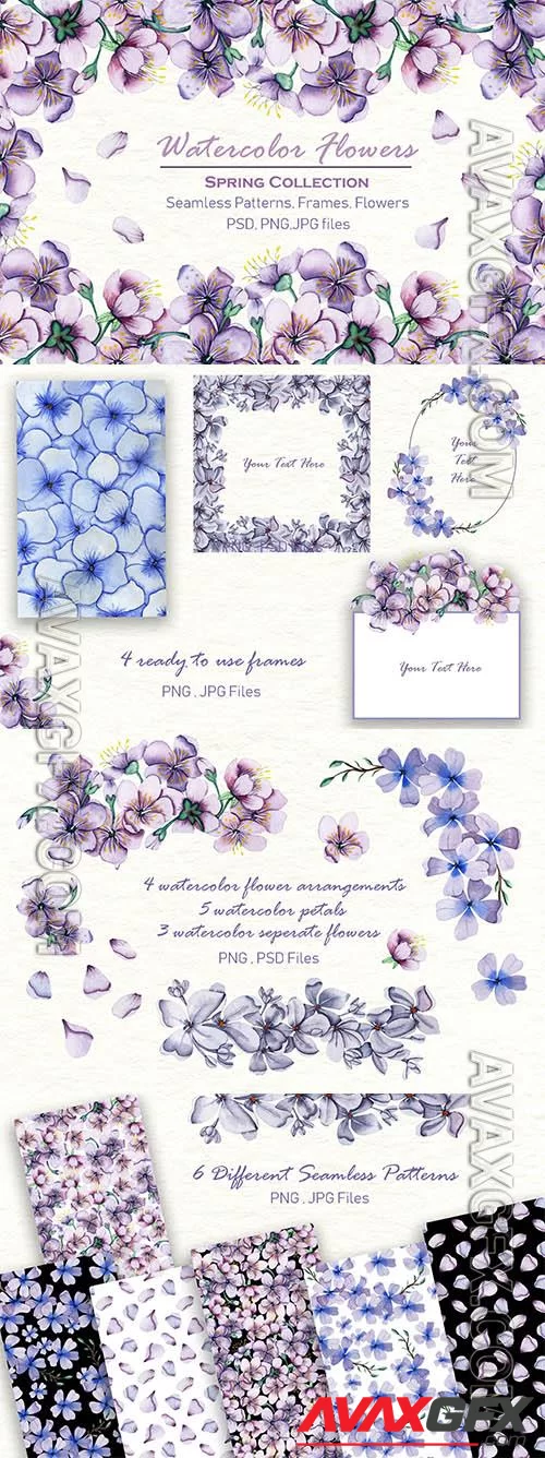 Watercolor Flowers Collection