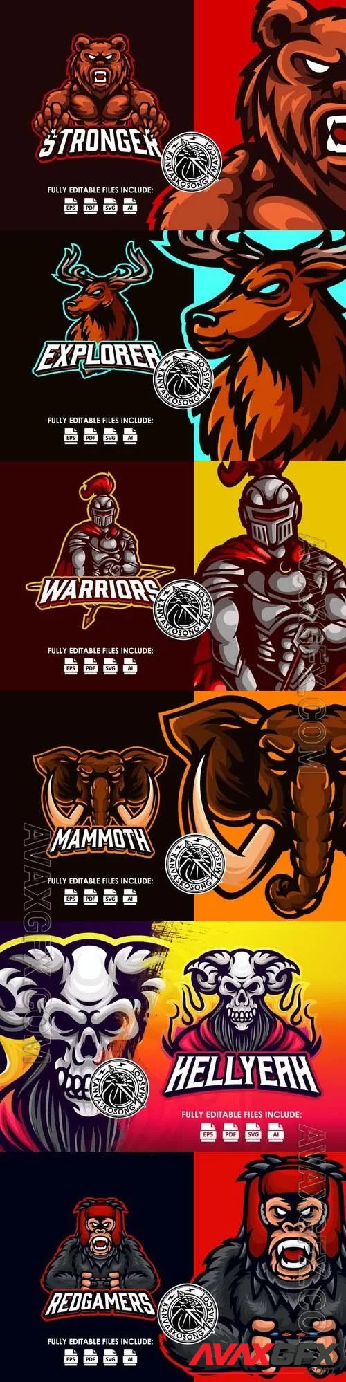 Logo mascot vector design template vol 15