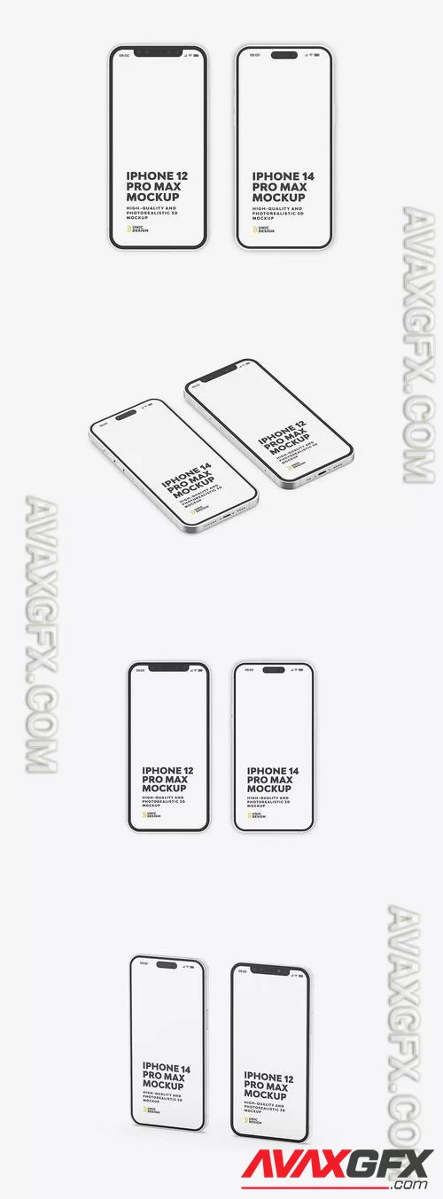 iPhone 12 Pro Max and iPhone 14 Pro Max Mockup