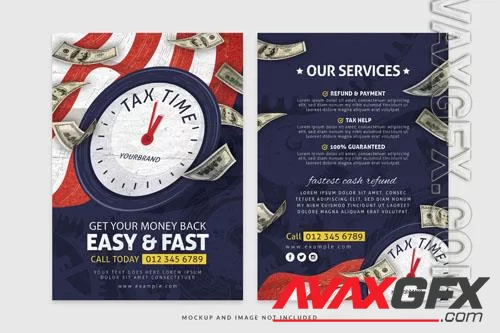 Tax time flyer american theme template in psd