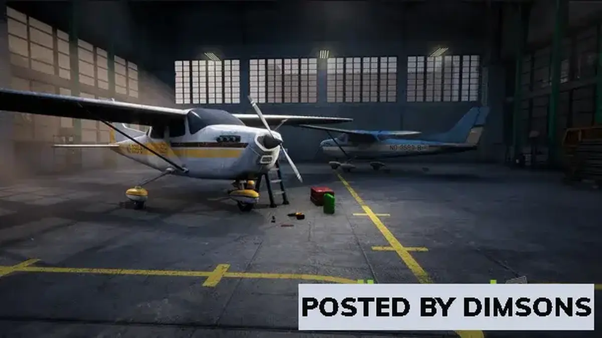 Unreal Engine Environments Airplane Hangar v4.22-4.27, 5.0-5.2