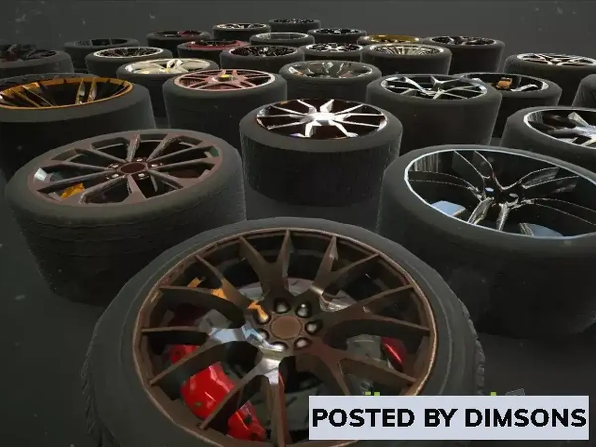 Unity 3D-Models Car Wheel Tire With Disk Pack (30 Wheels) v1.0