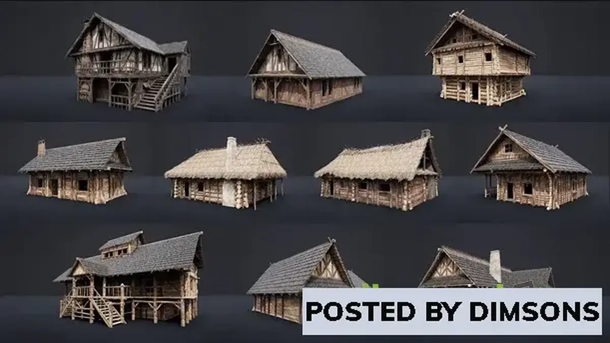 Unreal Engine Props Enterable Medieval Houses and Cottages - v1 v1.0 (5.0-5.1)