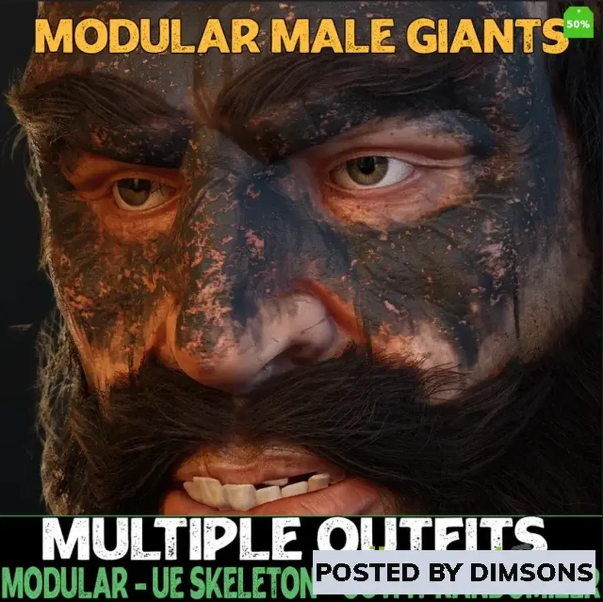 Unreal Engine Characters Fantasy Giant's - Modular Male with Randomization v4.25-4.27/5.1